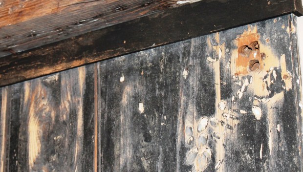 Holes from years occupancy.