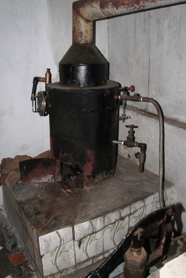 The broken boiler for the "soy cow"