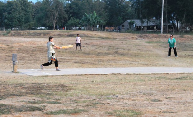 Allie, Sarah, Caitlin and I played cricket with the boys!  It was awesome!