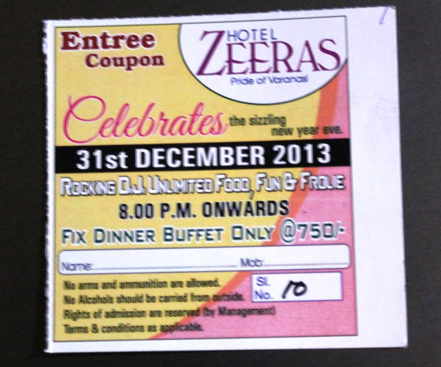 My ticket to Indian craziness.