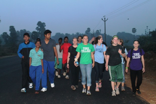 It was still a little dark out and drizzling slightly.