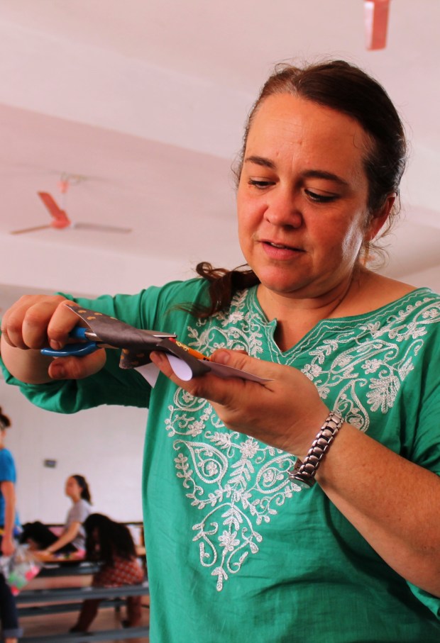 Me working the pliers during craft time.