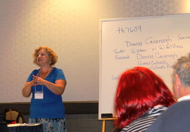 Donna Cavanagh gives a workshop on humor writing. She is the owner of HumorOutcasts.com.