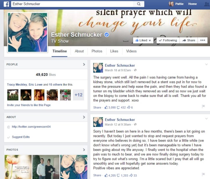 Her most recent Facebook status.